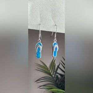 NWOT Sterling Silver Flip Flop earrings